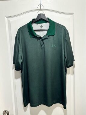 Under Armour Men’s Golf Polo Hunter Green Short Sleeve Collared Shirt, Size XL